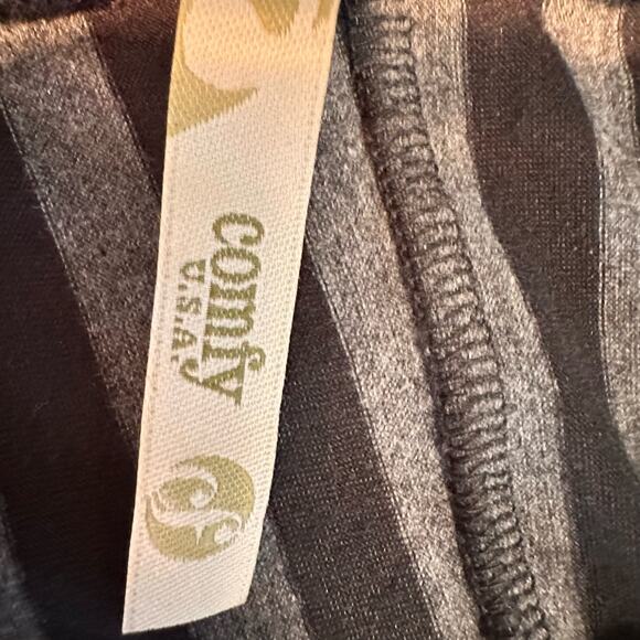 Comfy USA Maxi Dress SM V Neck Jersey Knit Balloon Asymmetric Draped Lagenlook - Picture 6 of 9